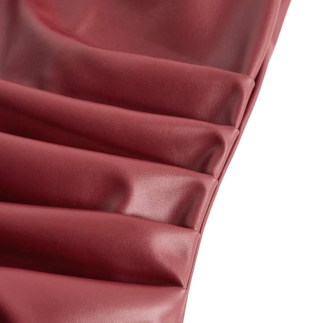 Burgundury Mira Shine Leder Top